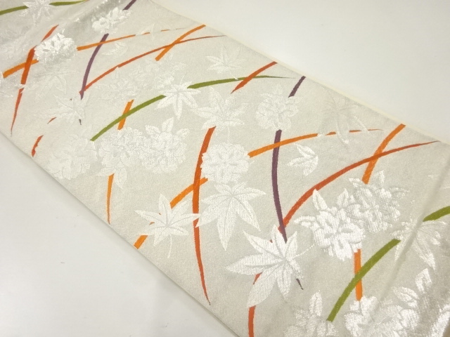 アンティーク　芝草模様織出し袋帯（材料）